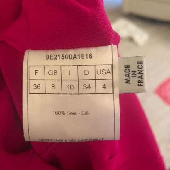 Dior magenta bow silk blouse - Picture 4 of 5